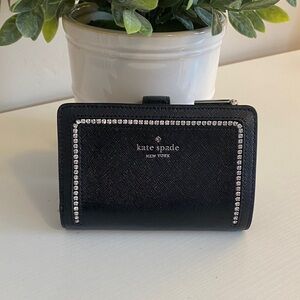 Kate Spade Black Wallet with Sparkling Trim
